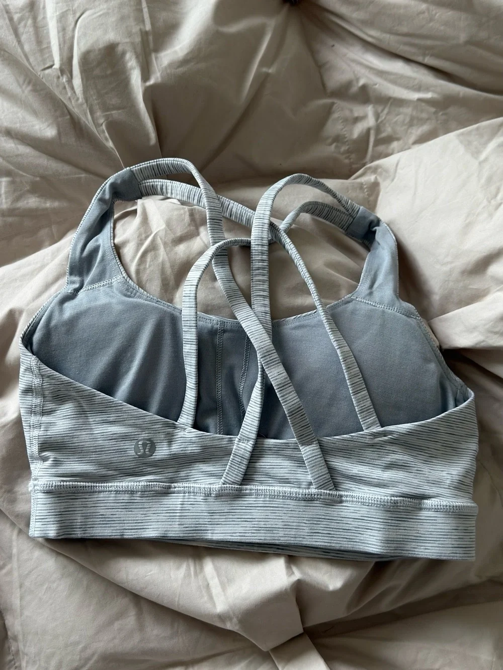 Lululemon energy bra - white striped size 4